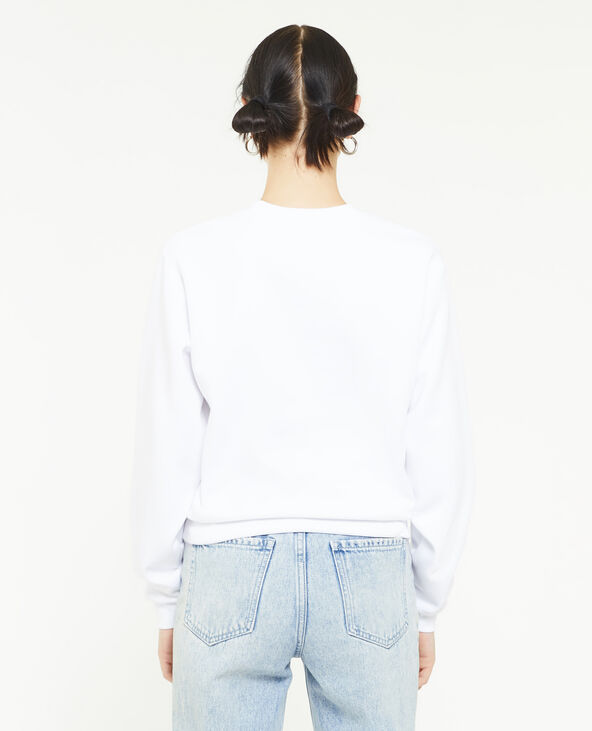 Sweat col rond avec print blanc - Pimkie