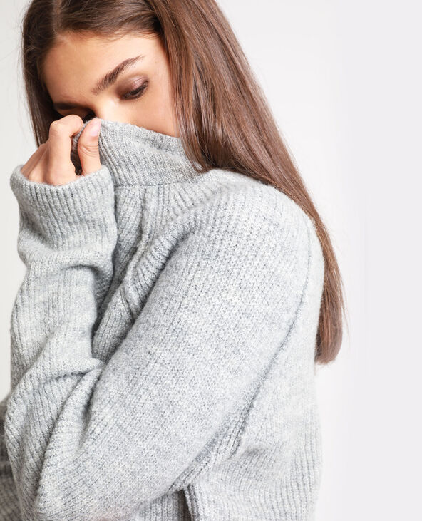 Pull court gris chiné - Pimkie