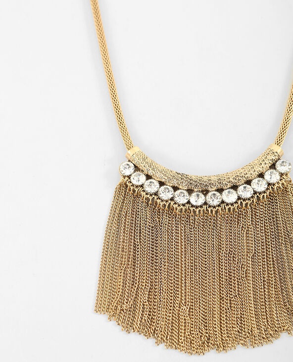 Collier strass et franges doré - Pimkie