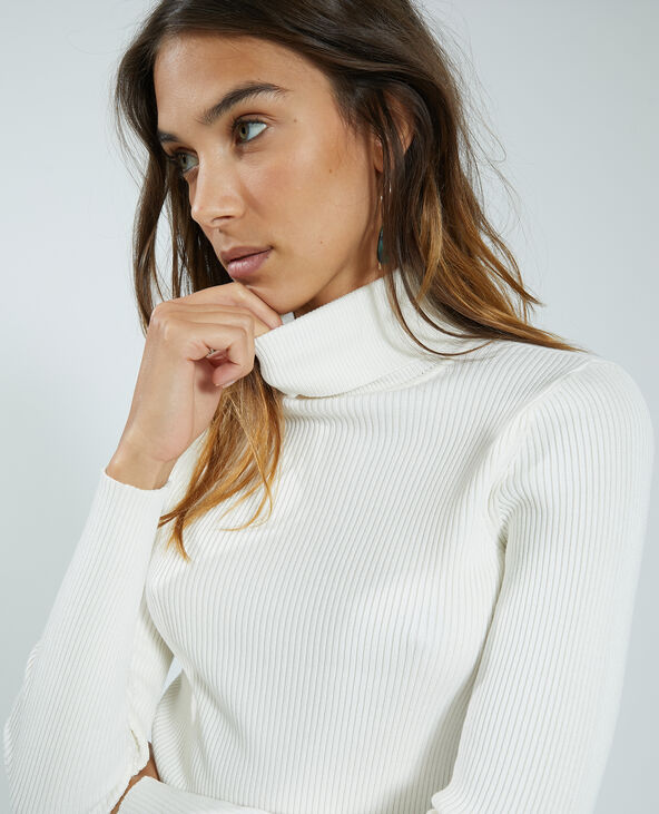 Pull fin col roulé blanc - Pimkie