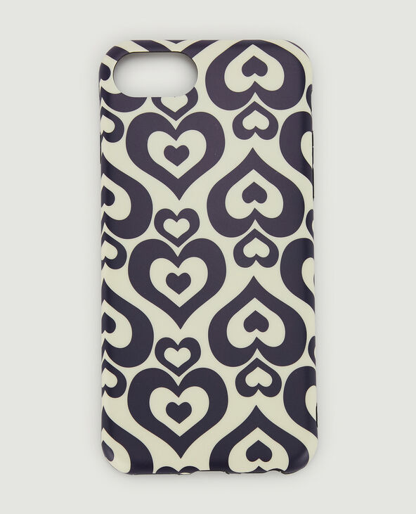 Coque iPhone "cœurs" blanc - Pimkie