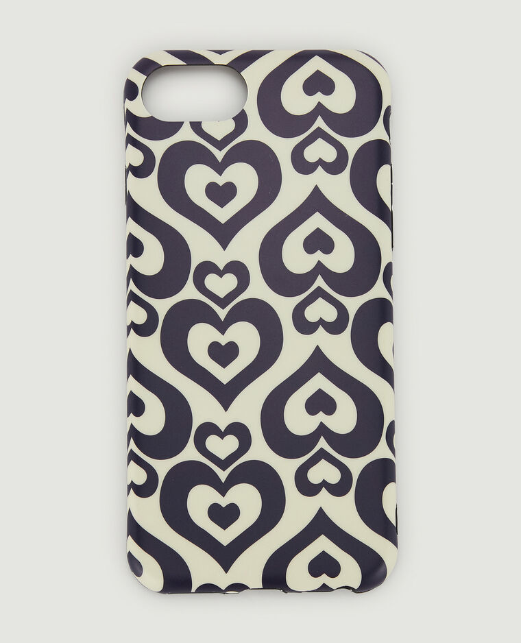 Coque iPhone "cœurs" blanc - Pimkie