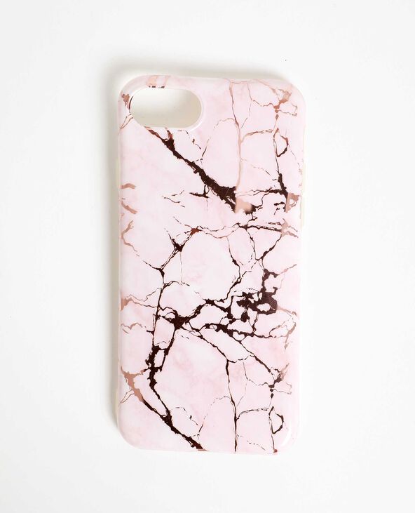 Coque compatible iPhone effet marbre rose clair - Pimkie