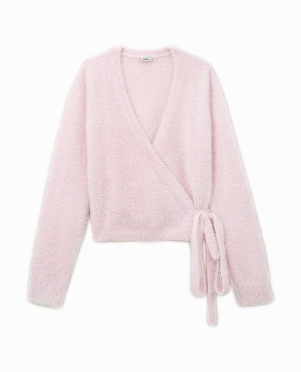 Cache-cœur en maille fluffy rose clair - Pimkie