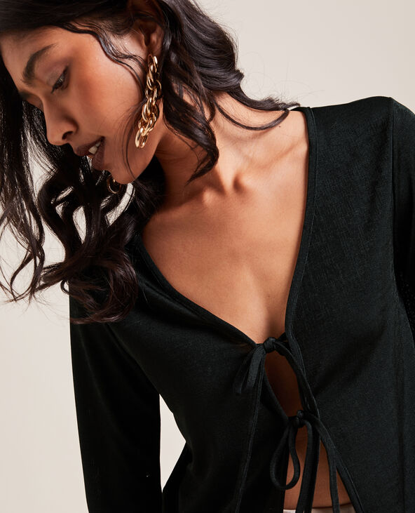 Gilet en maille fluide noir - Pimkie
