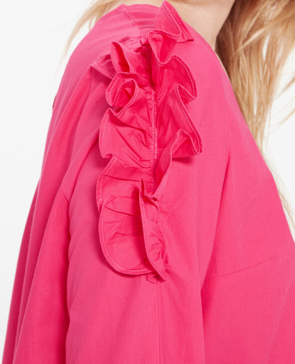 Blouse à volants rose fuchsia - Pimkie