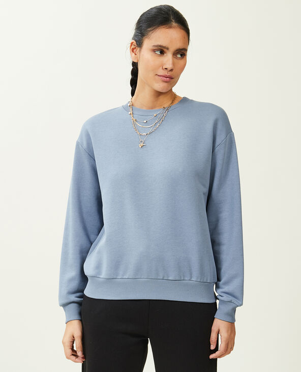 Sweat col rond bleu - Pimkie