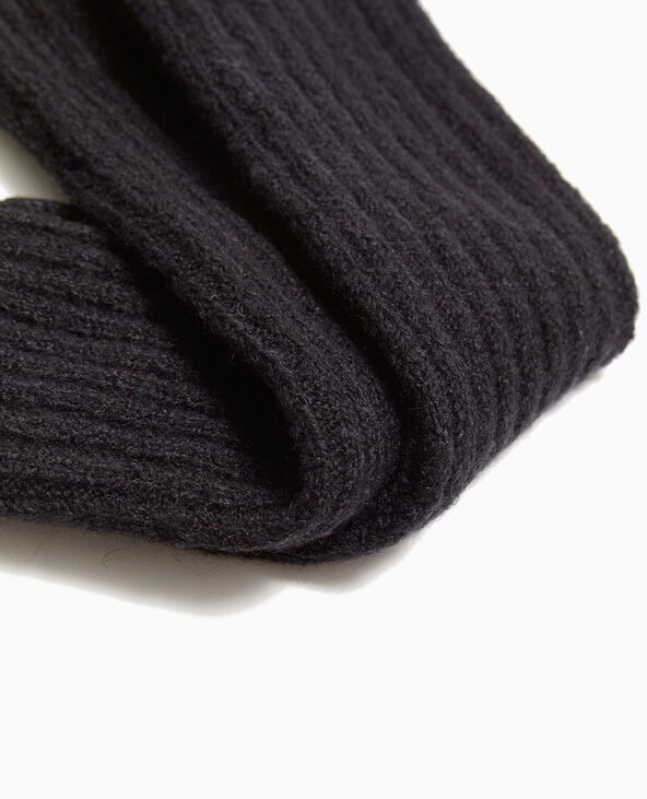 Manchons façon mitaines en maille tricot noir - Pimkie