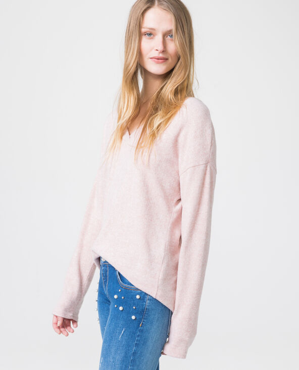 Pull col V rose clair - Pimkie