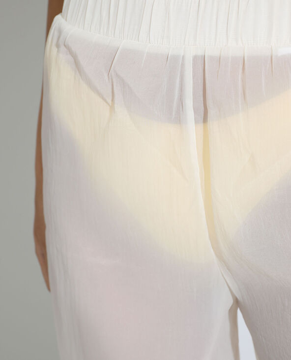 Pantalon wide leg de plage high waist transparent blanc - Pimkie
