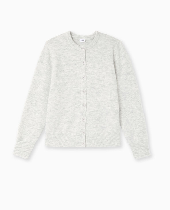 Gilet col rond gris chiné - Pimkie