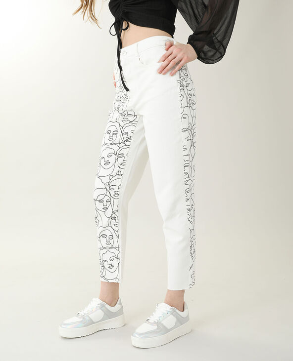Jean mom blanc shop
