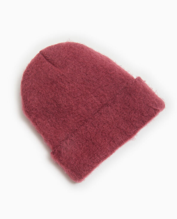 Bonnet en maille ultra douce bordeaux - Pimkie