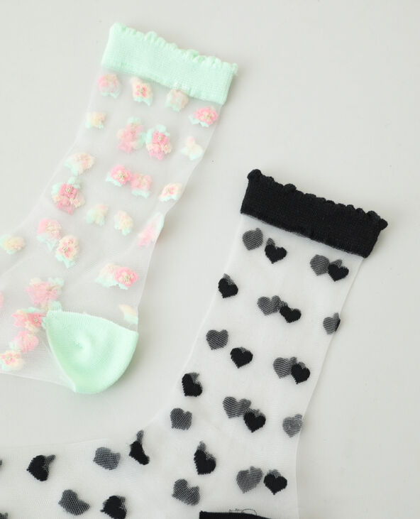 Lot de 2 paires de chaussettes transparentes jaune - Pimkie