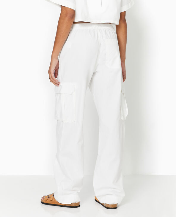 Pantalon large cargo blanc - Pimkie