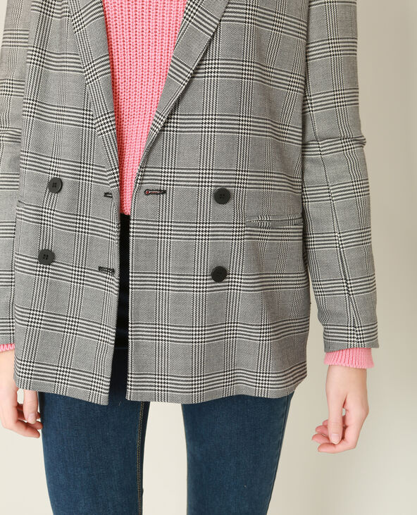 Blazer imprimé prince de Galles gris clair - Pimkie