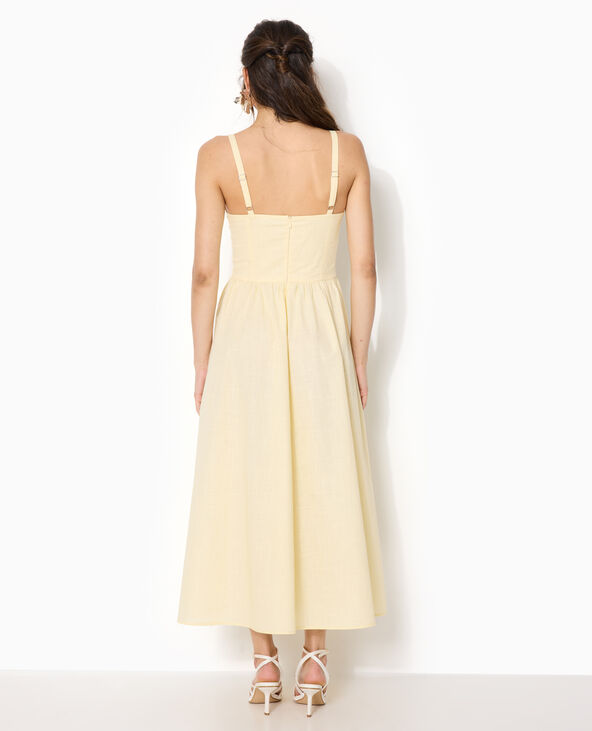 Robe longue encolure balconnet jaune - Pimkie