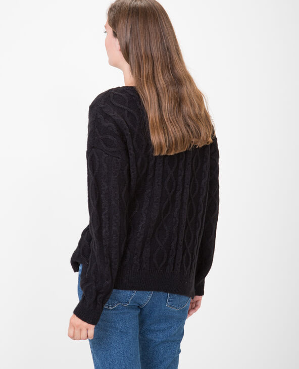 Pull torsadé noir - Pimkie