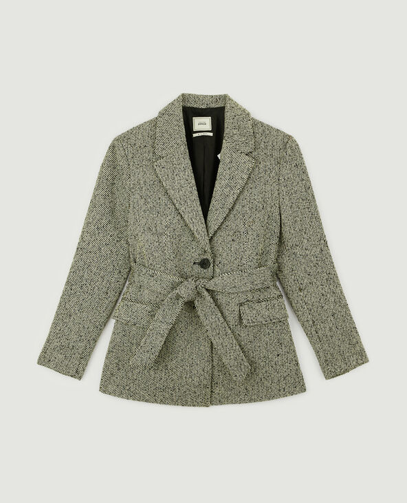 Veste avec ceinture à nouer beige - Pimkie