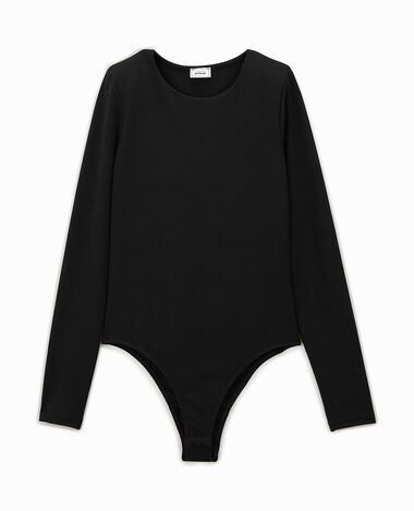 Body manches longues en matière gainante noir - Pimkie