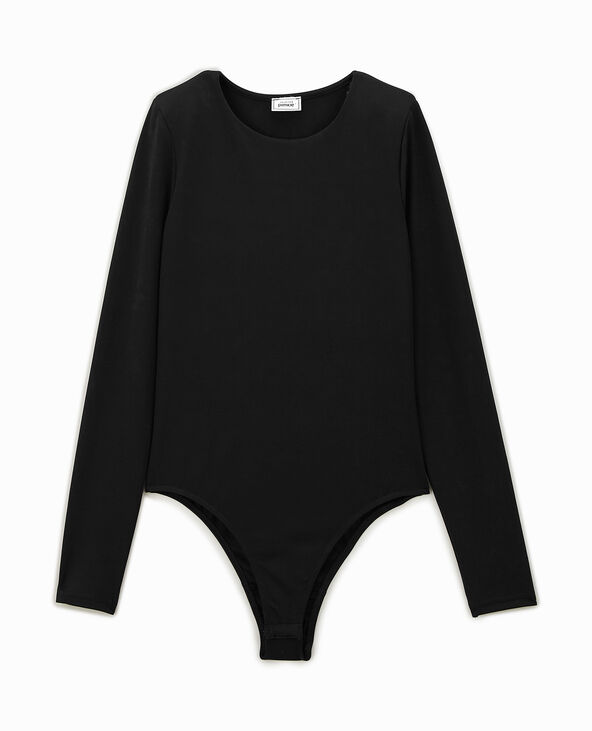 Body manches longues en matière gainante noir - Pimkie