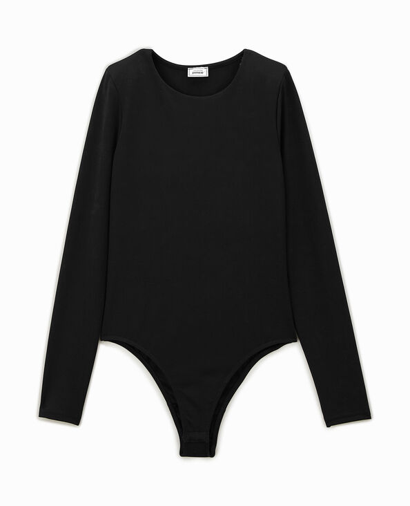 Body manches longues en matière gainante noir - Pimkie
