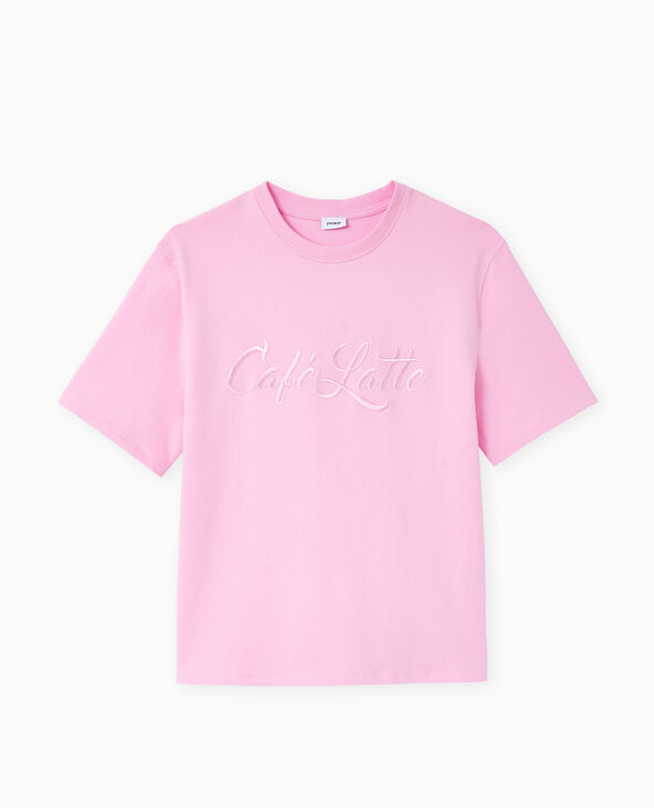 T-shirt épais avec broderie rose - Pimkie