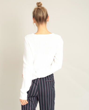Pull maille fantaisie blanc - Pimkie