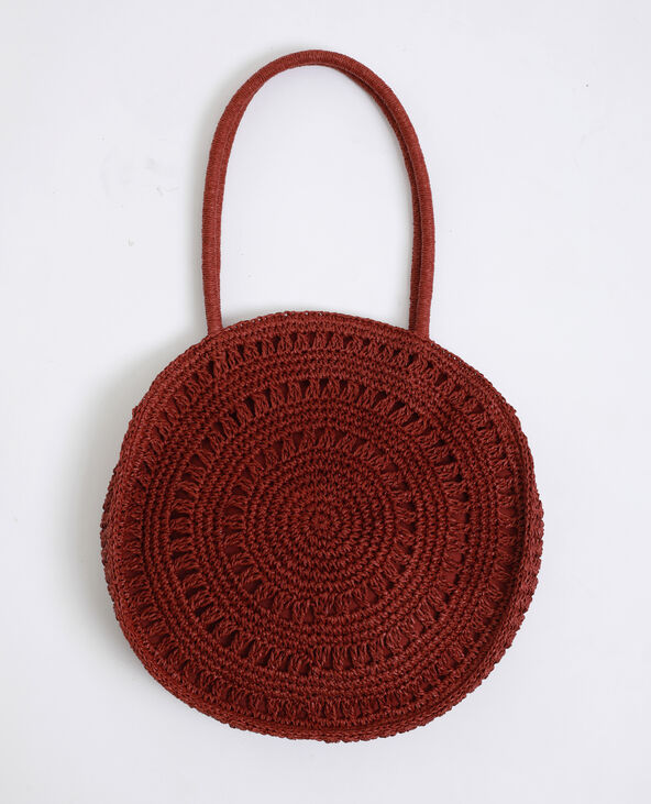 Sac rond en paille rose fuchsia - Pimkie