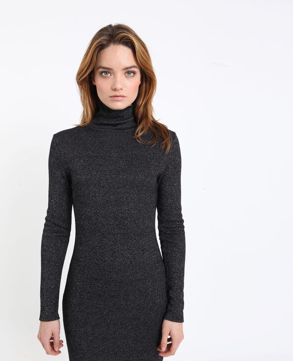 Robe longue à col roulé gris chiné - Pimkie