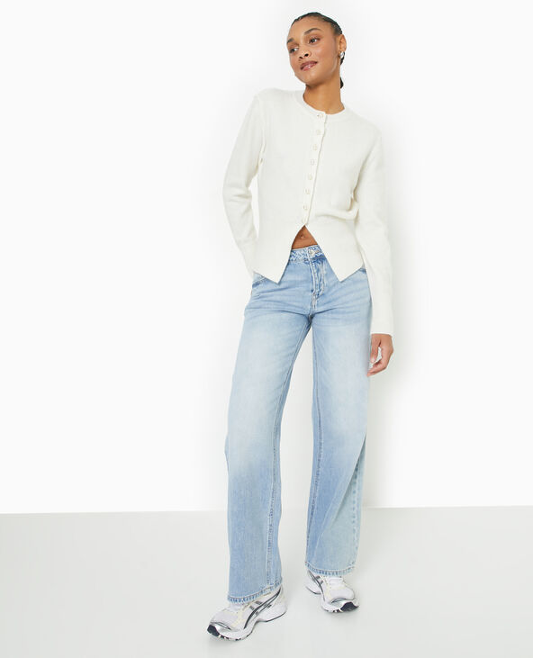 Gilet cintré avec boutons perles blanc - Pimkie