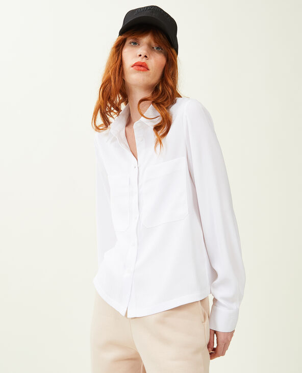 Chemise fluide manches longues blanc - Pimkie
