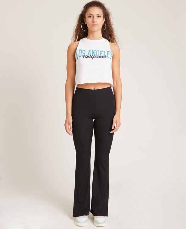 Pantalon flare en maille côtelée noir - Pimkie