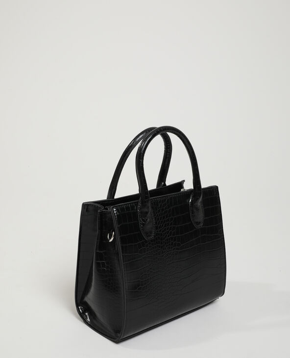 Sac à main croco noir - Pimkie