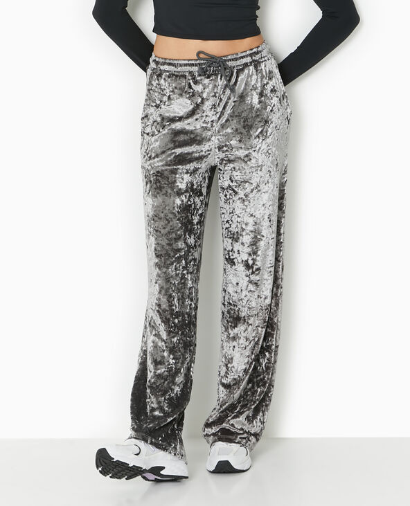 Pantalon fluide en velours gris - Pimkie