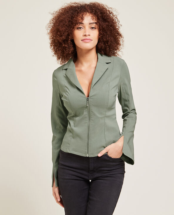 Chemise tailleur zippée vert - Pimkie