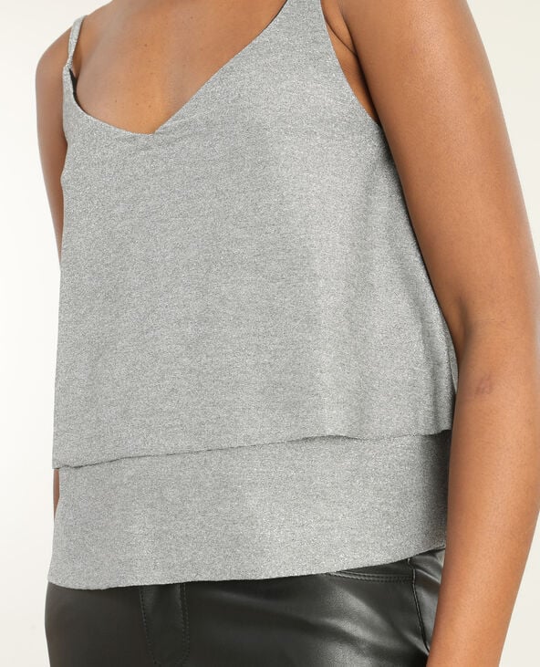 Top shiny fines bretelles gris foncé - Pimkie