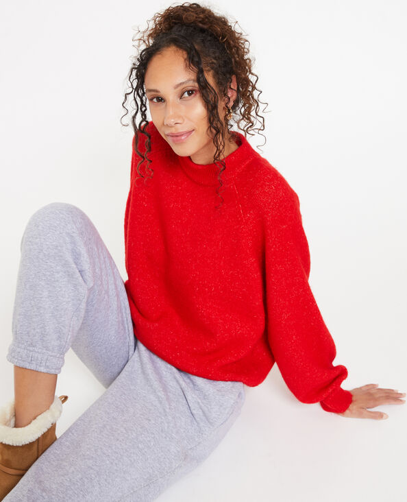Pull col rond avec laine rouge - Pimkie