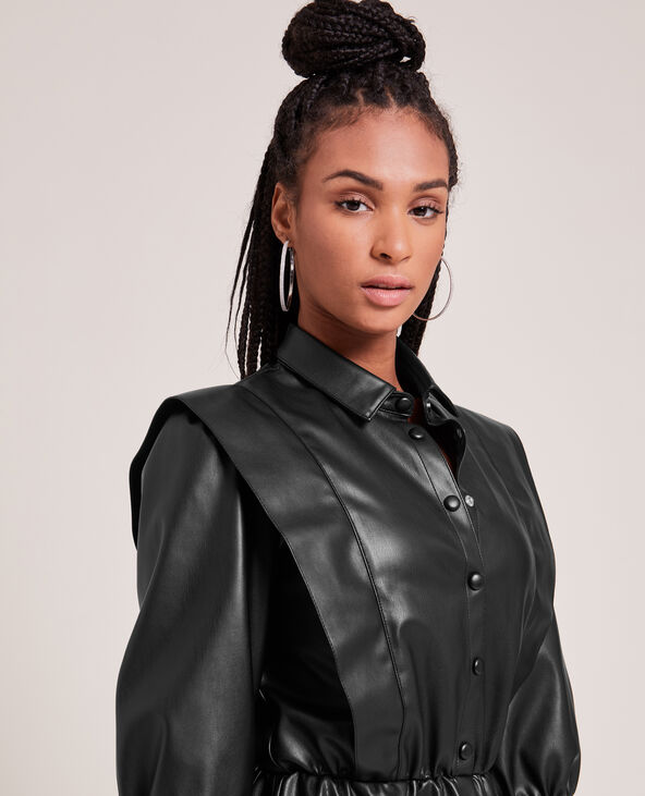 Robe simili cuir boutonnée hotsell