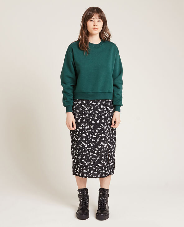 Sweat court en molleton vert - Pimkie