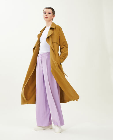 Trench long en tissu fluide marron - Pimkie