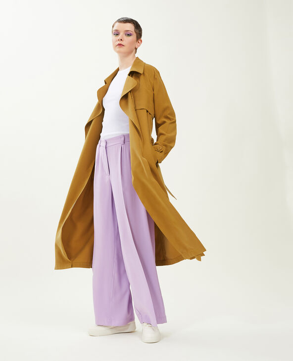 Trench long en tissu fluide marron - Pimkie