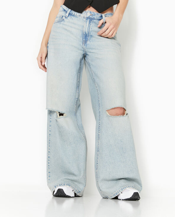Jean baggy destroy taille regular jaune ocre - Pimkie