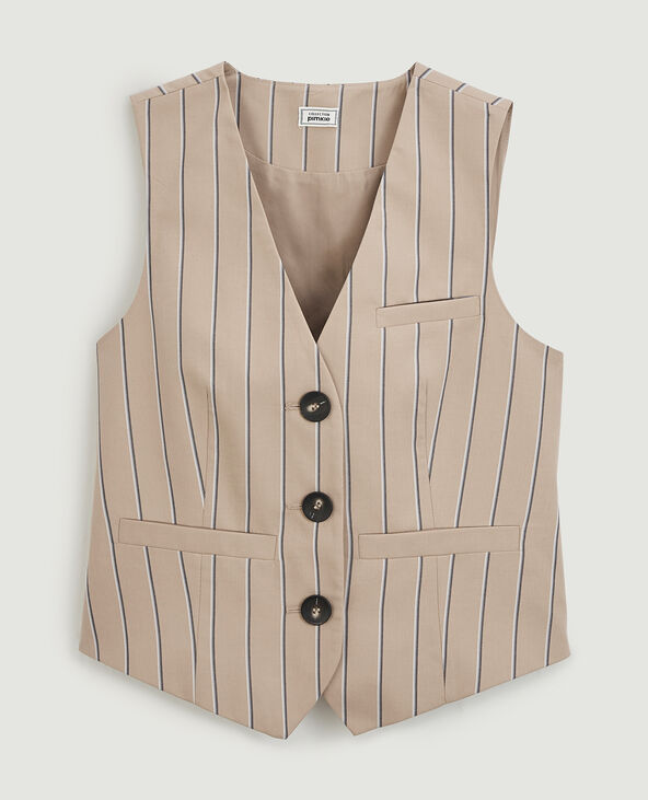 Gilet sans manches boutonné écru - Pimkie