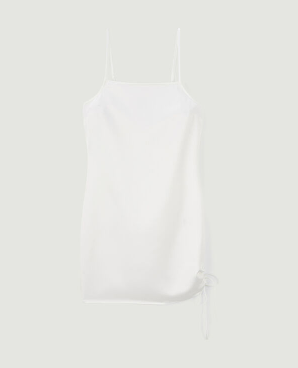 Robe courte satinée avec laçage blanc - Pimkie