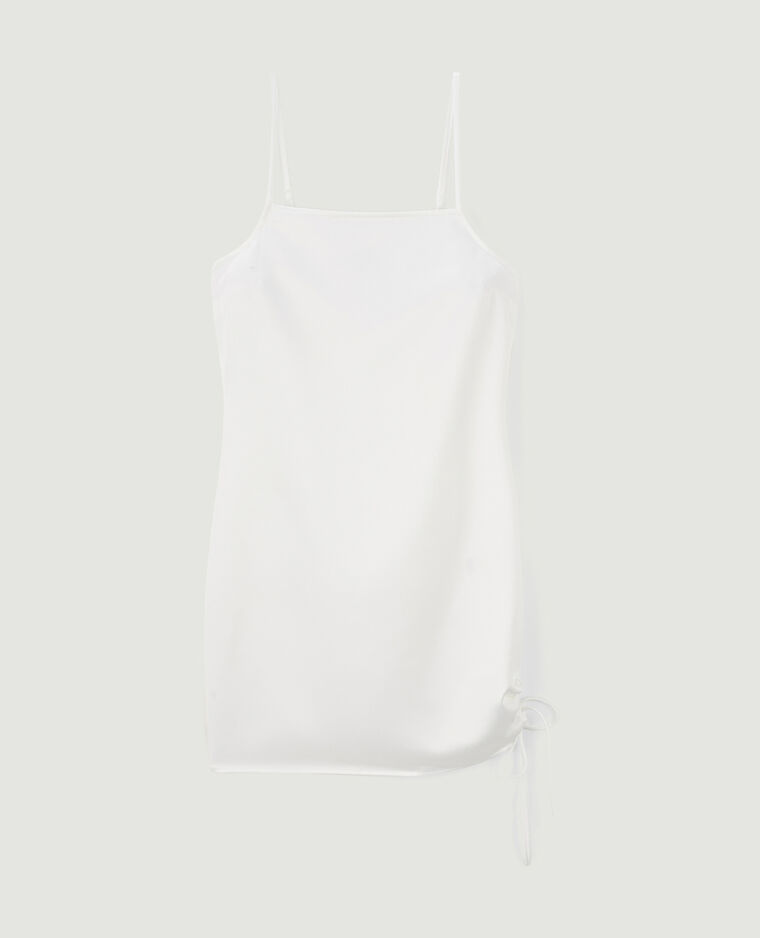 Robe courte satinée avec laçage blanc - Pimkie