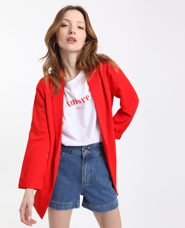 Veste blazer fluide rouge - Pimkie