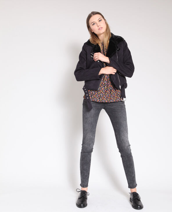 Blouse à fleurs noir - Pimkie