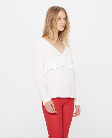 Blouse à volants blanc - Pimkie
