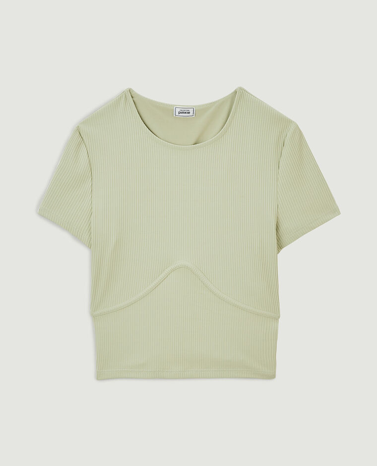 Top dos-nu avec liens croisés vert de gris - Pimkie